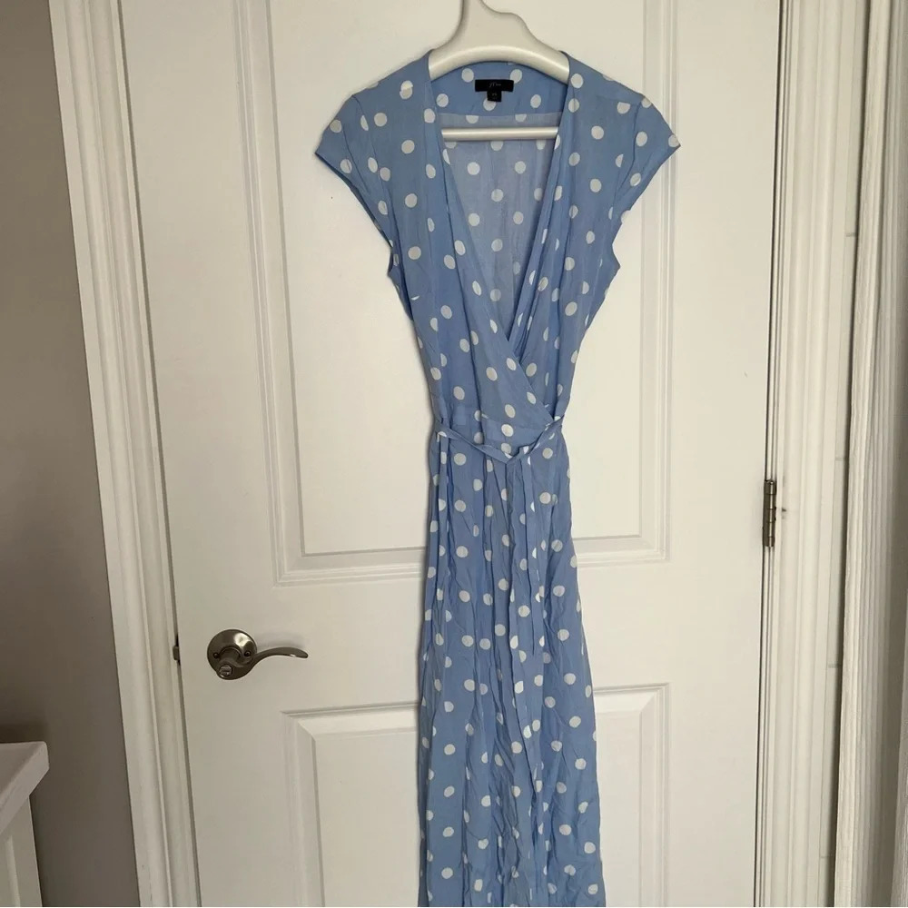 J.Crew Midi Wrap Polka Dot Dress size XS - Picture 2 of 6